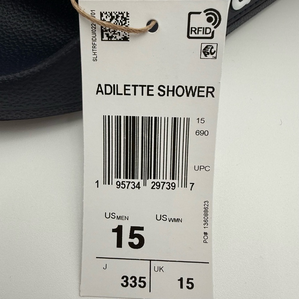 Adidas Adilette Shower Slide Men's Navy White New with Box GZ5920 - Picture 9 of 12
